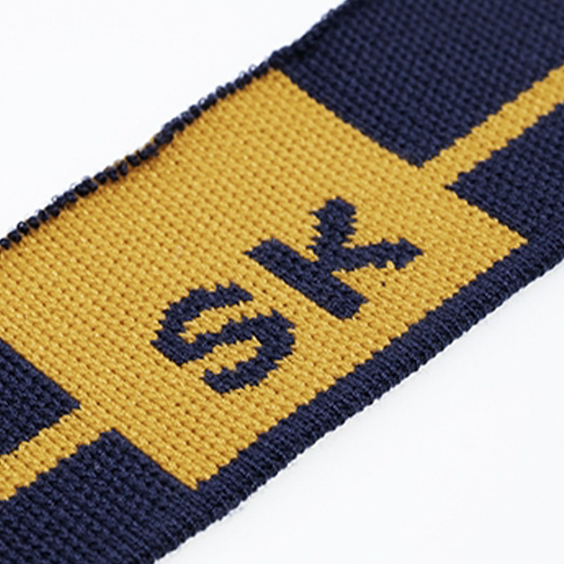 نسيج بوليستر بأكمام قميص بولو مضلع جاكار